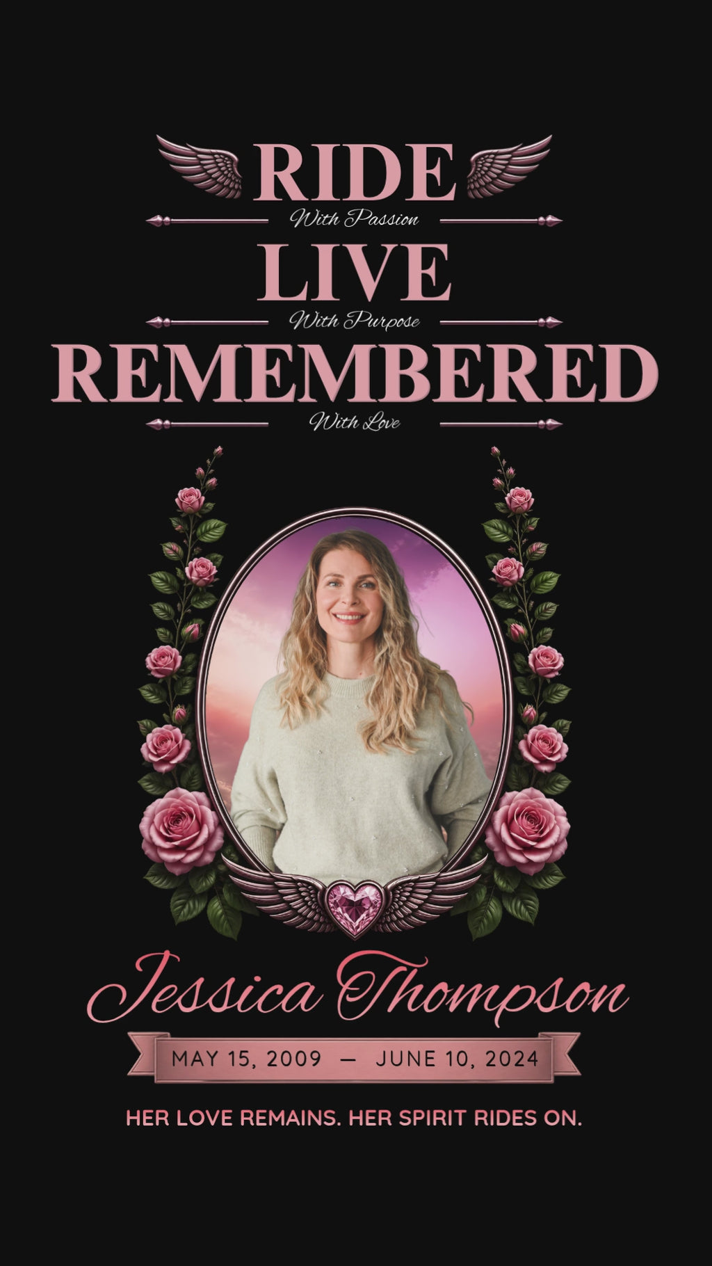 Wild Rose Funeral Program