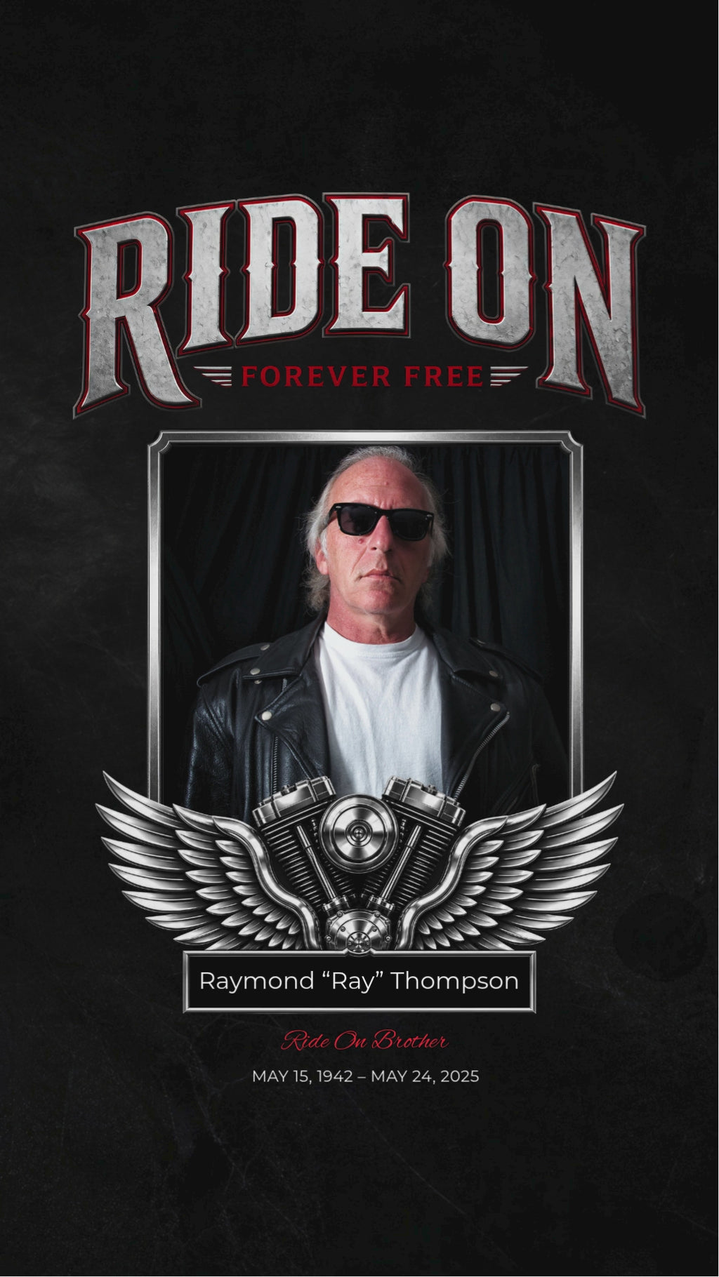 Ride On Brother Funeral Program